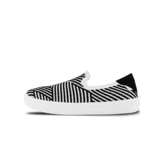 Men's Boardwalk Slip-On - White/Black Zigzag