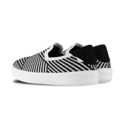 Men's Boardwalk Slip-On - White/Black Zigzag