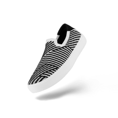 Men's Boardwalk Slip-On - White/Black Zigzag